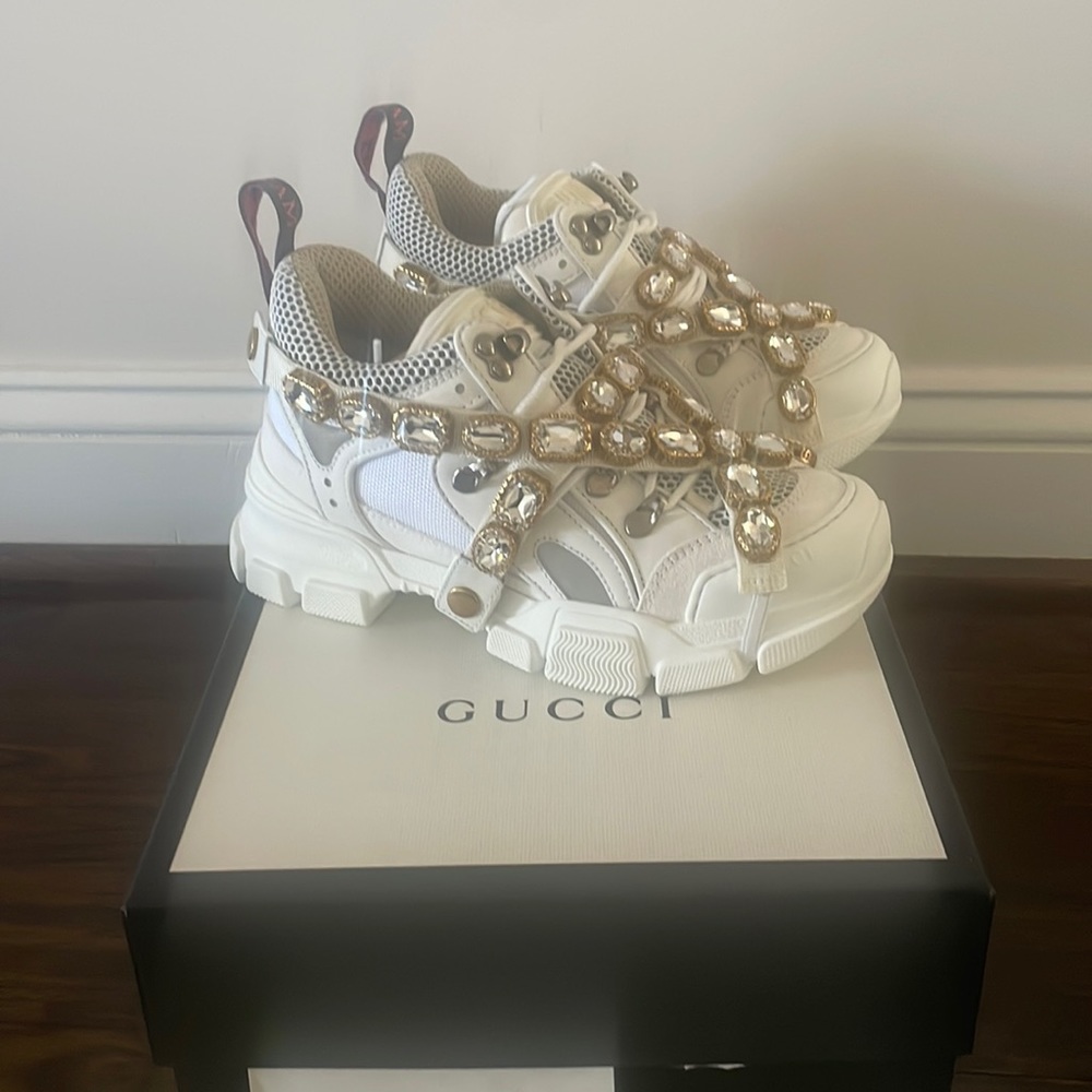 Gucci X Sega Mesh Calfskin Sneakers 35